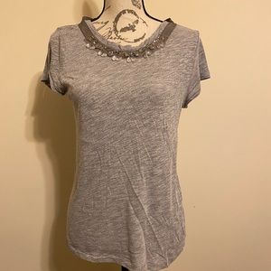 Ann Taylor LOFT jeweled neck blouse